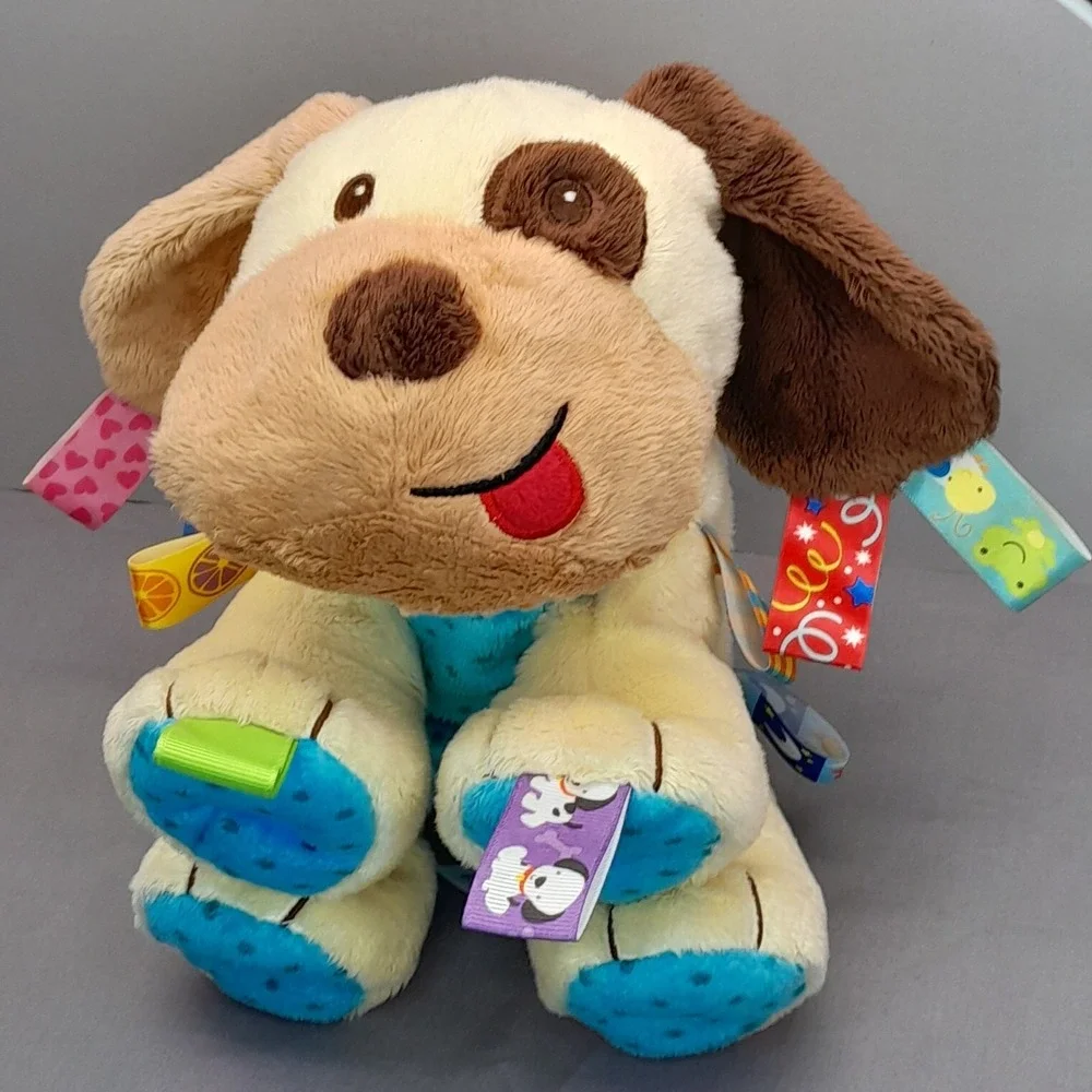 Taggies Yellow Puppy Dog Baby Lovey Security Blanket Rattle 10